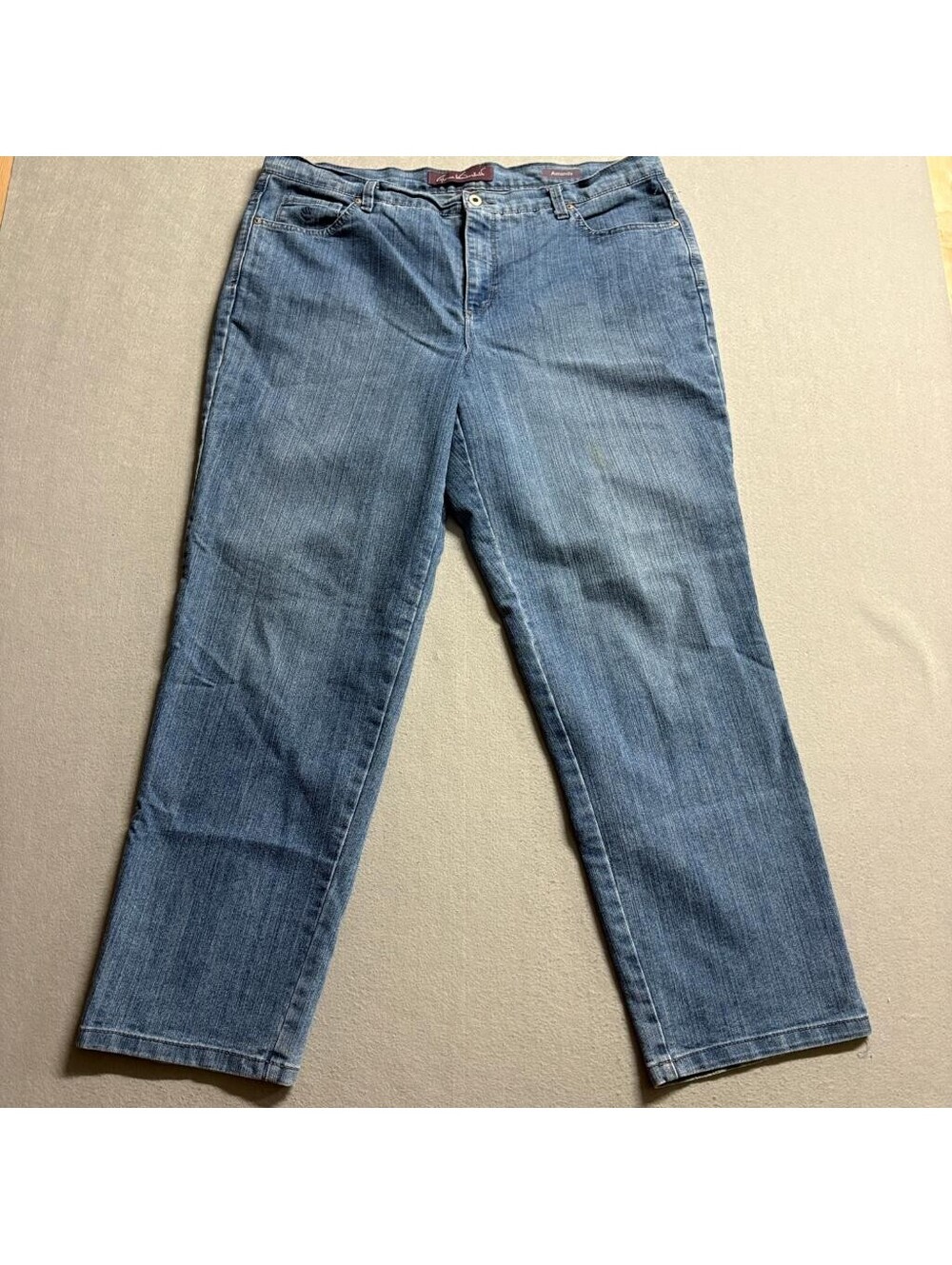 Gloria Vanderbilt Amanda Jeans Womens 16W Blue Denim Straight Leg High Rise Crop